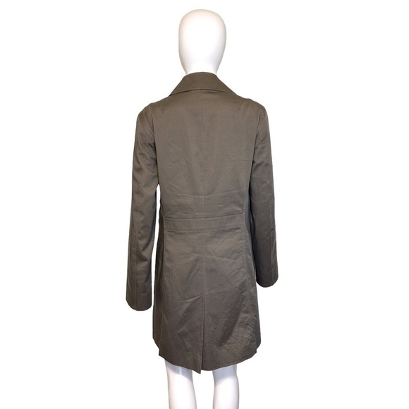 Talbots EUC Women’s Hidden Button Gray/Brown Trench Coat Size-M - Picture 4 of 11
